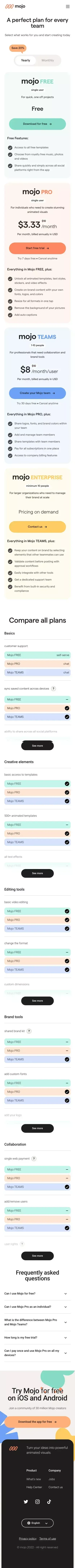 A perfect plan for every team mobile view