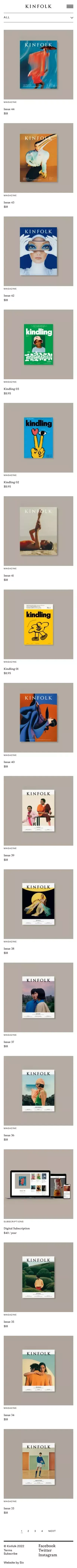 Shop – Kinfolk mobile view