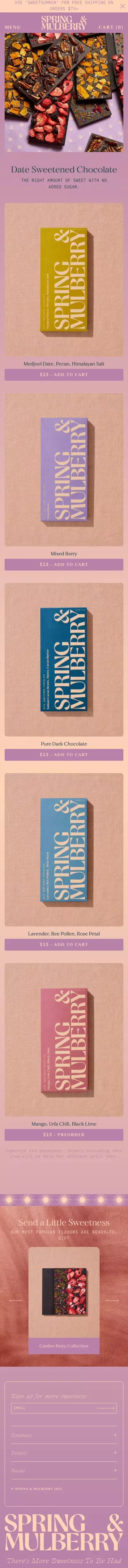 Bars – Spring & Mulberry mobile view