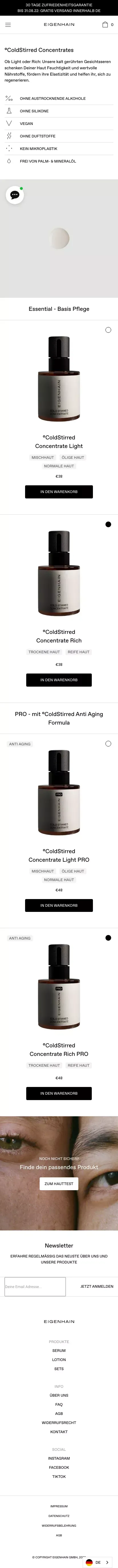 °ColdStirred Concentrates – EIGENHAIN Skincare mobile view