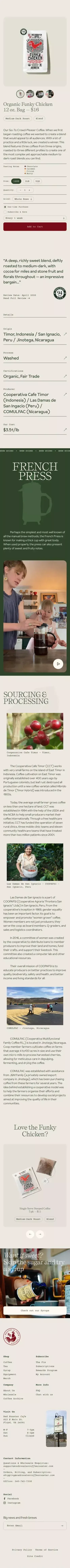 Organic Funky Chicken - Red Rooster Coffee mobile view