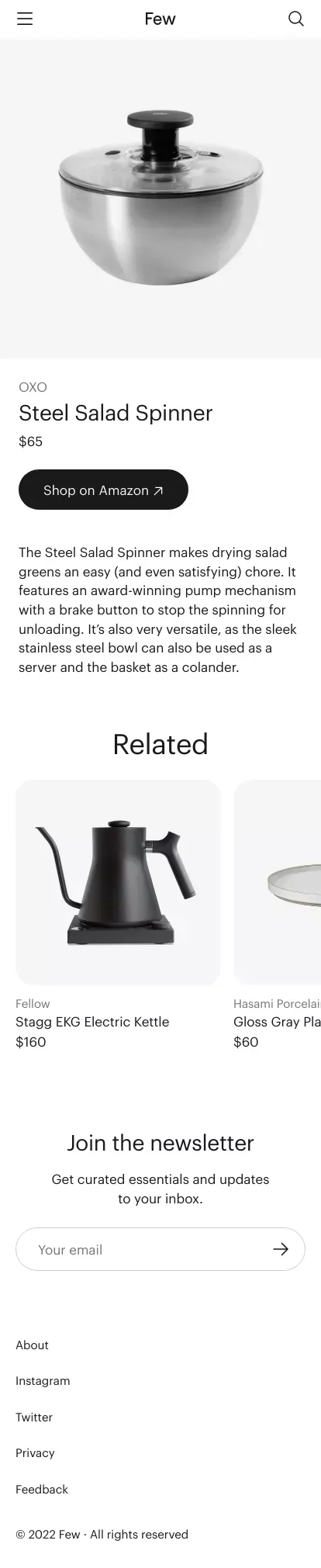 Steel Salad Spinner - Few mobile view