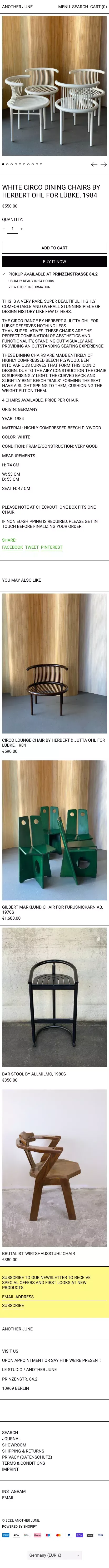 White Circo Dining Chairs by Herbert Ohl for Lübke, 1984– ANOTHER JUNE mobile view