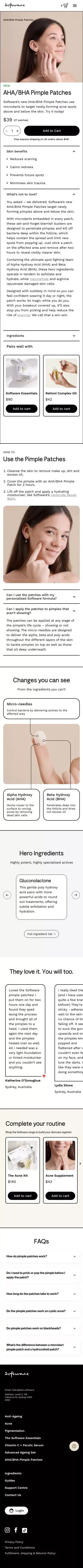 AHA/BHA Microdart Pimple Patch | Software mobile view
