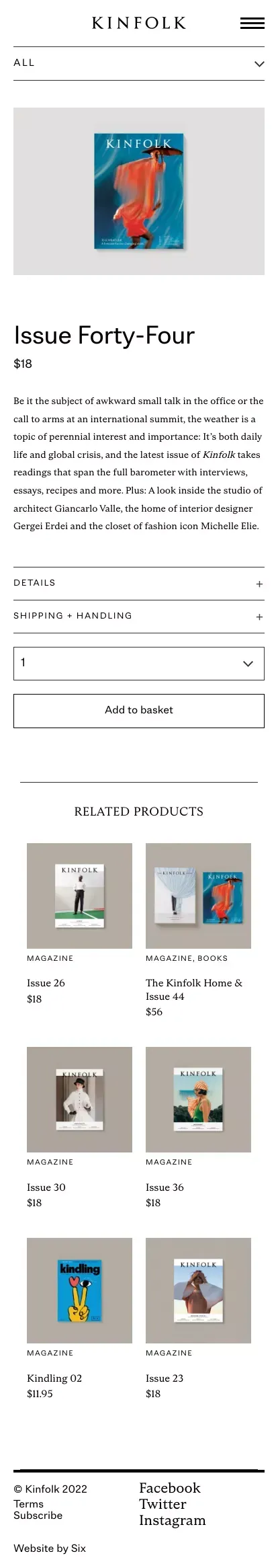 Issue 44 – Kinfolk mobile view