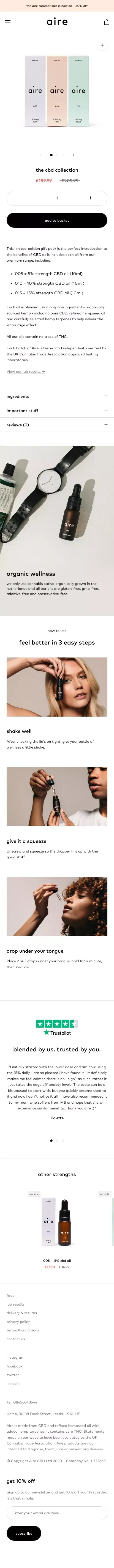 CBD Oil Bundle â 5% 10% and 15% CBD Oils â Aire CBD mobile view
