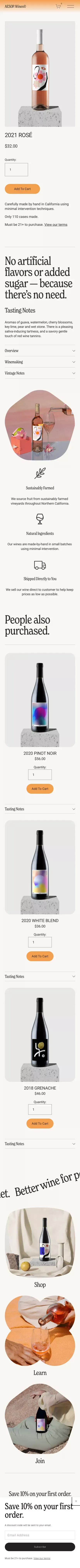 2021 ROSÉ — AESOP. Wines© mobile view