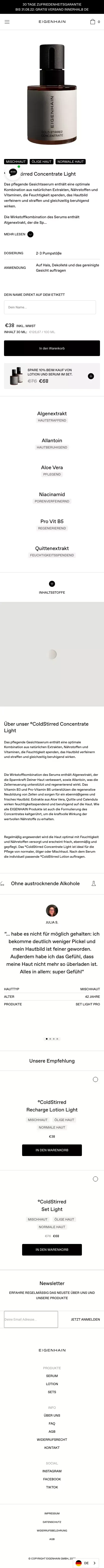 °ColdStirred Concentrate Light – EIGENHAIN Skincare mobile view