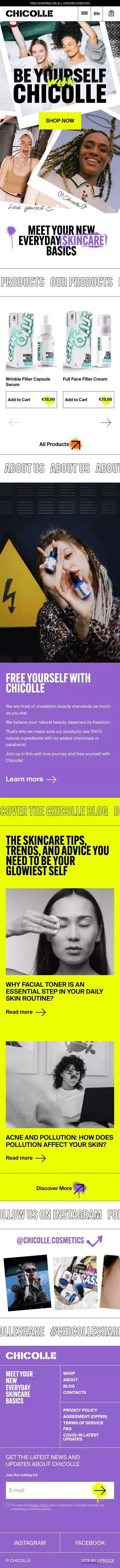 Chicolle.store mobile view