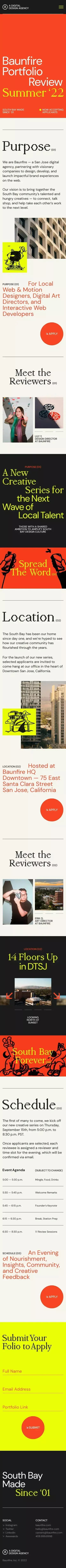 Baunfire Portfolio Review | Summer '22 mobile view