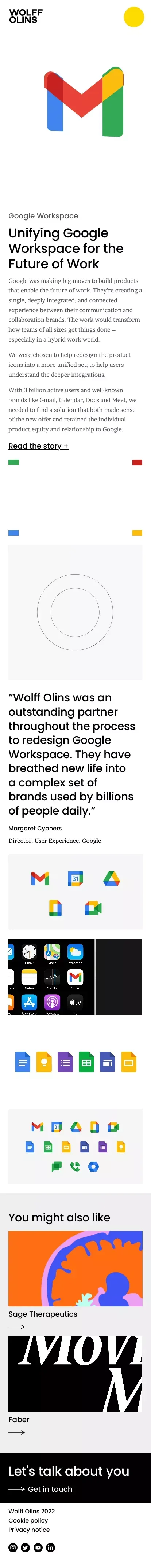 Google Workspace âÂ Work â Wolff Olins mobile view