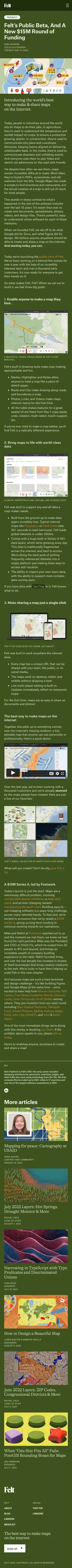 Felt’s Public Beta, And A New $15M Round of Funding mobile view