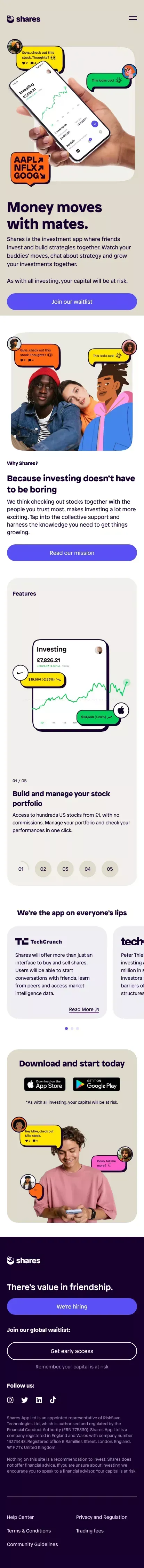 Shares â¢ Home mobile view