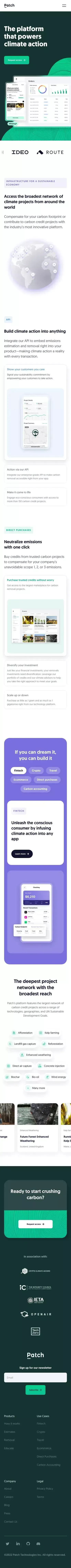 The platform that powers climate action | Patch.io mobile view