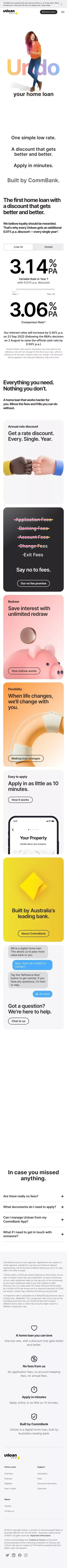 Unloan | Built by CommBank mobile view
