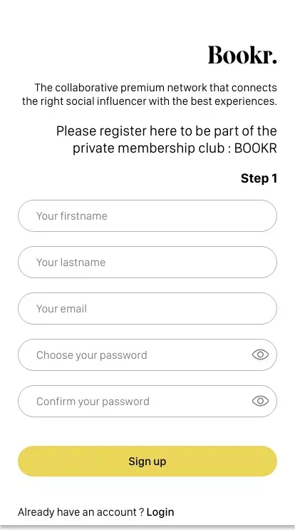 Bookr mobile view