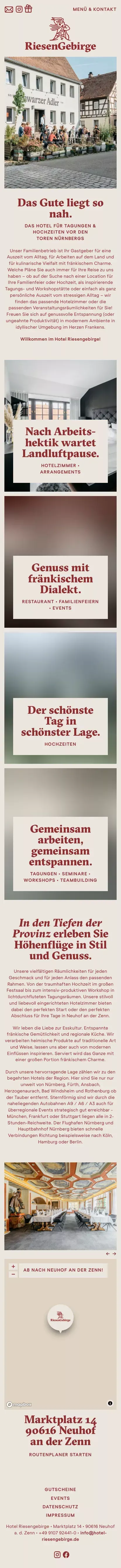 Hotel Riesengebirge · Das Hotel für Tagungen & Hochzeiten vor den Toren Nürnbergs mobile view