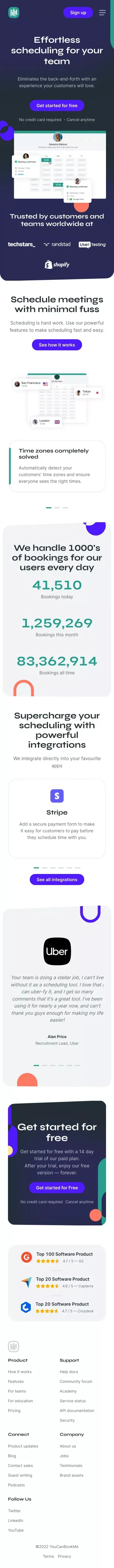 Effortless Online Scheduling Tool for Teams - YouCanBookMe mobile view