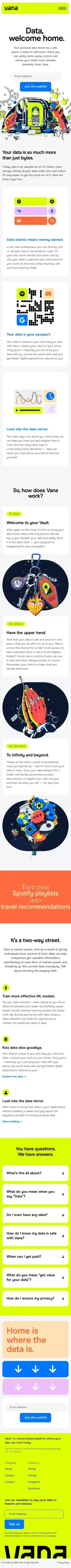 VANA | Unlock the power of your data mobile view