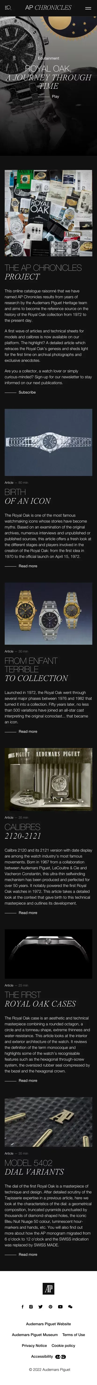 Dive into the Royal Oak's history - AP Chronicles - Audemars Piguet - Audemars Piguet Chronicles mobile view