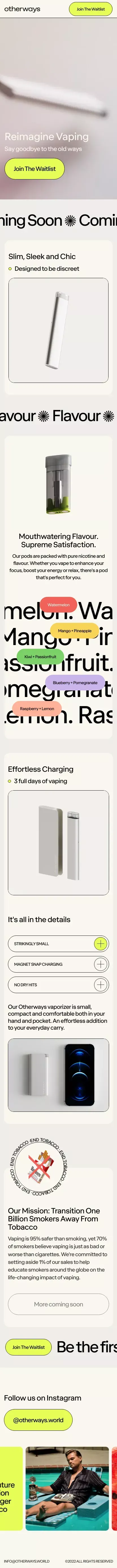 Otherways - Reimagine Vaping mobile view