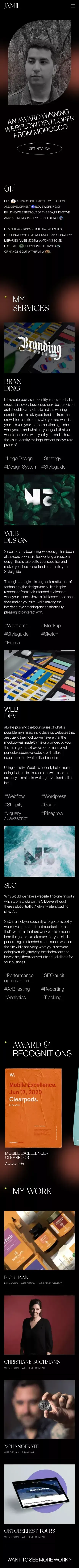 Webflow Developer in Morocco | Tarik Jamil mobile view
