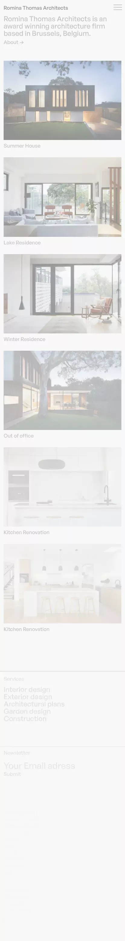 RT Architects – Webflow HTML website template mobile view