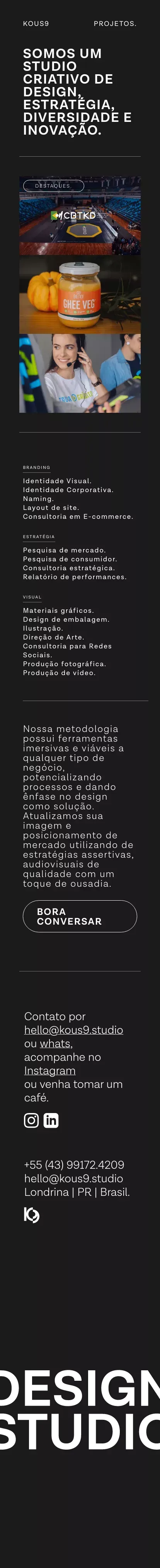 KOUS9 DESIGN STUDIO mobile view