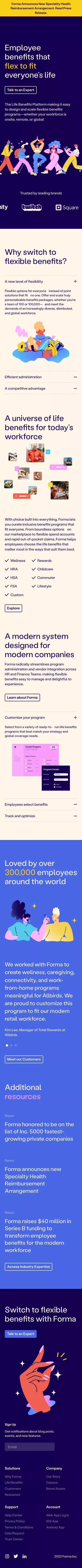 Forma | Employee benefits that flex to fit everyone’s life mobile view