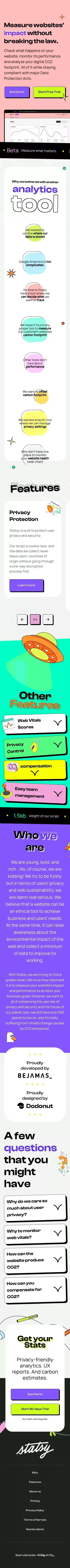 Statsy mobile view
