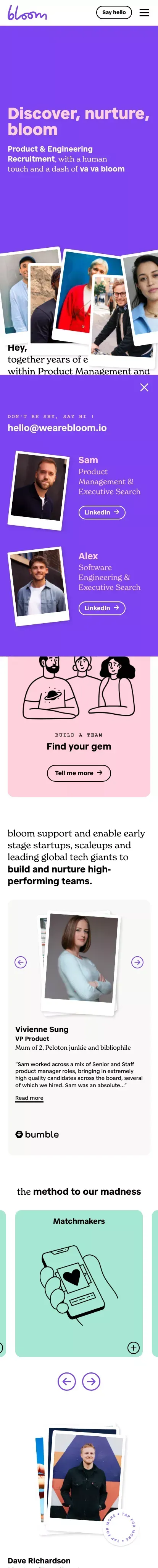 bloom mobile view