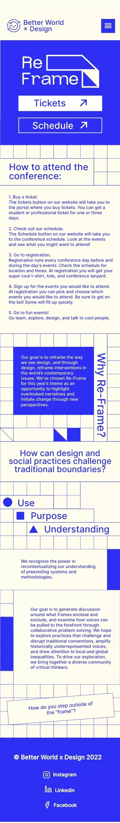 Better World x Design 2022 mobile view