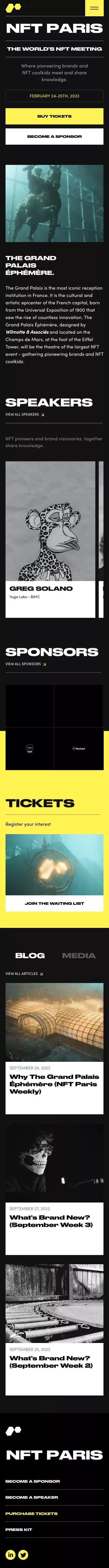 NFT Paris Conference  | February 24-25, 2023 mobile view