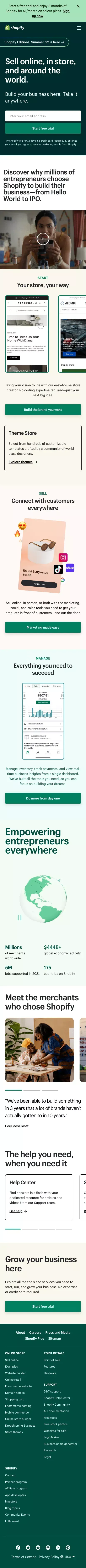 Start and grow your e-commerce business - 14-Day Free Trial mobile view