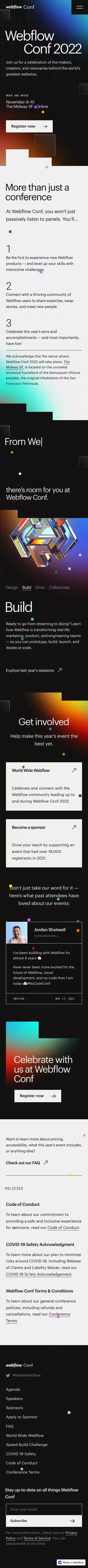 Webflow Conf 2022 | Webflow mobile view
