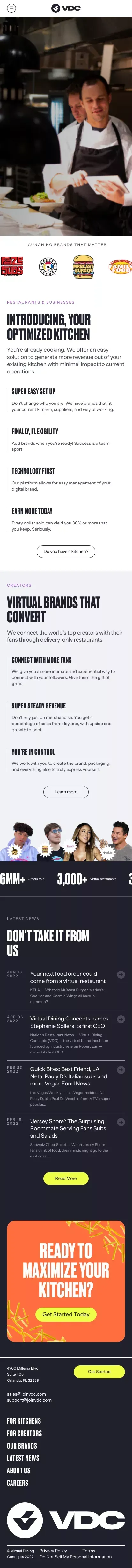 Virtual Dining Concepts – Moments beyond food, Delivered mobile view