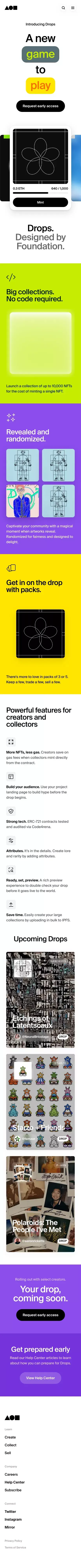 Drops | Foundation mobile view