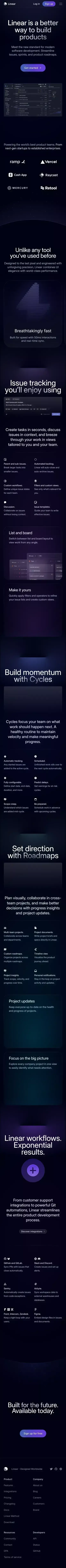 Linear ⋅ A better way to build products mobile view