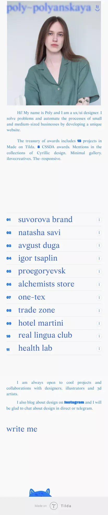 Poly Polyanskaya mobile view