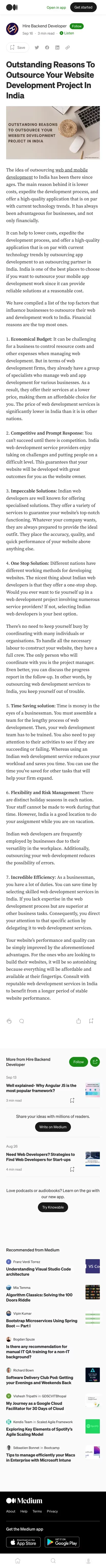 Outstanding Reasons To Outsource Your Website Development Project In India | by Hire Backend Developer | Sep, 2022 | Medium mobile view