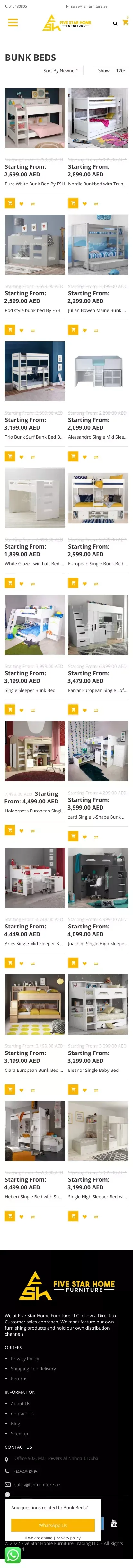 Modern Bunk Beds Dubai | Buy Loft Bed - FSH Furniture mobile view