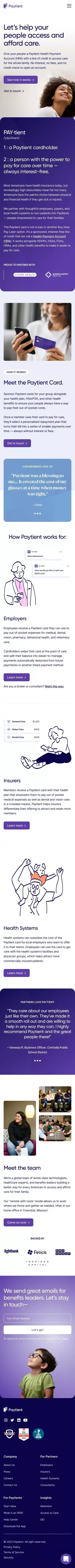 Paytient© - Give Your People the Power to Pay for Healthcare mobile view