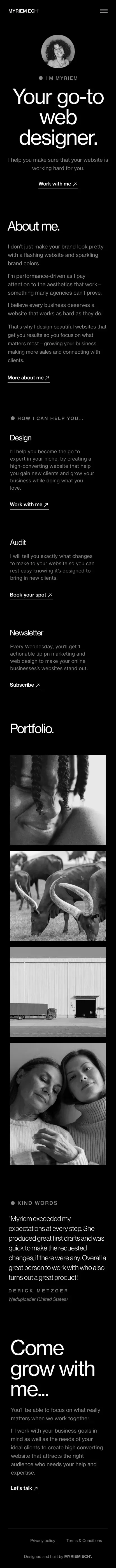 Brand Strategist & Web Designer | Myriem ech' mobile view