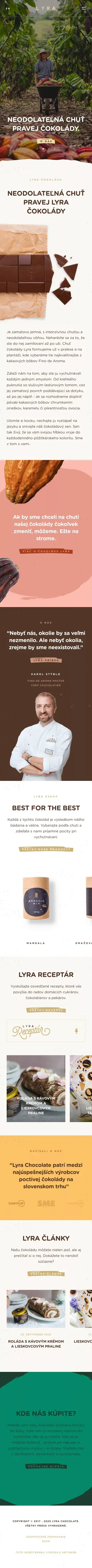 Lyra chocolate mobile view