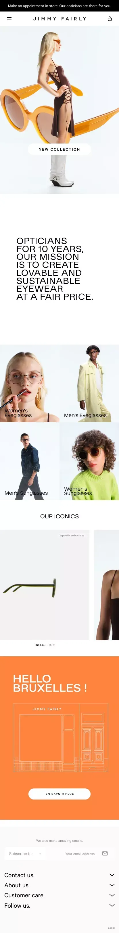 Acheter Lunettes de Vue & Lunettes de Soleil | Jimmy Fairly mobile view