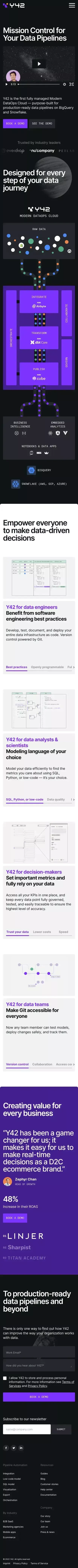 Y42 Pricing mobile view