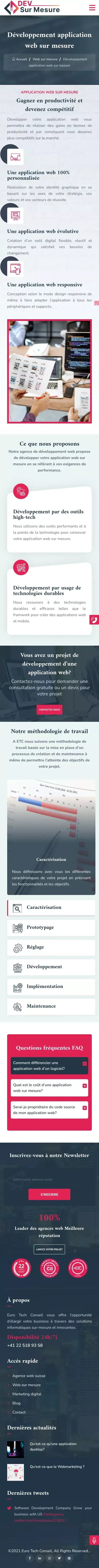 Développement application web - Application web sur mesure mobile view