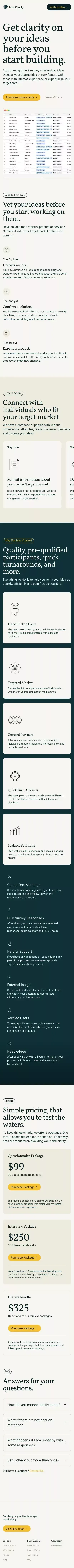 Idea Clarity mobile view
