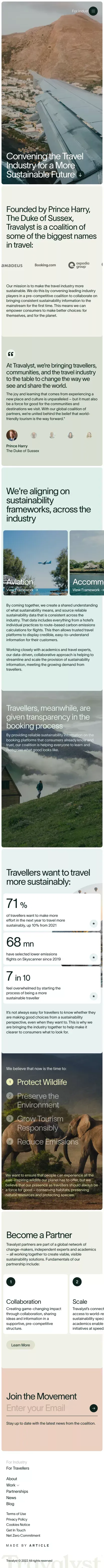 Travalyst - Sustainable Tourism mobile view