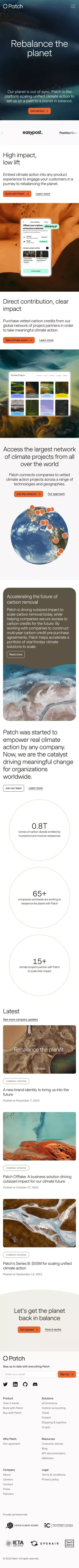 Patch | The platform that powers climate action mobile view
